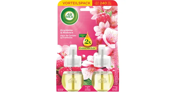 Airwick Nachfüller für Duftstecker Kirschblüte & Himbeere 2 x 19 ml