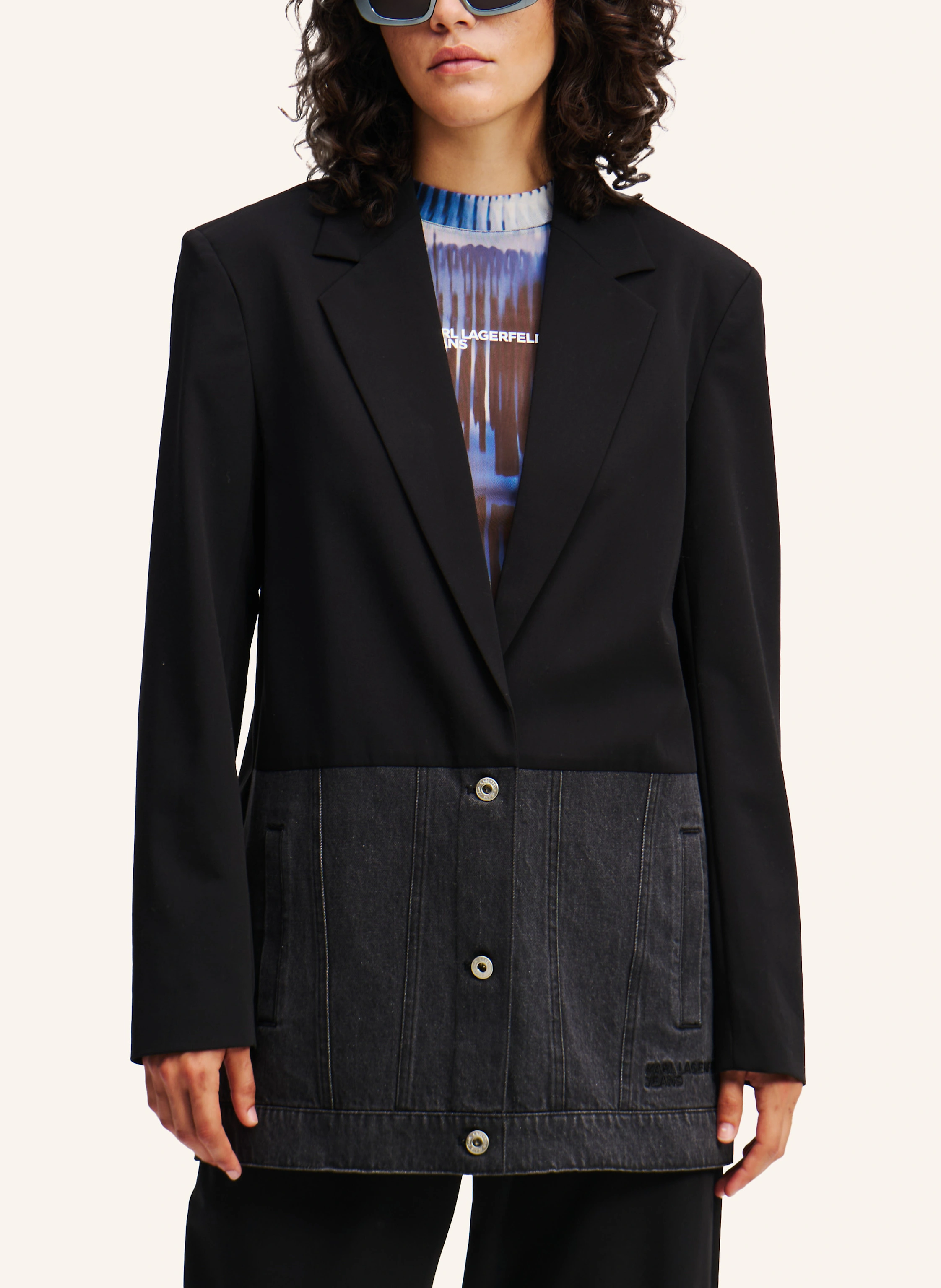 KARL LAGERFELD JEANS BLAZER AUS MATERIALMIX
