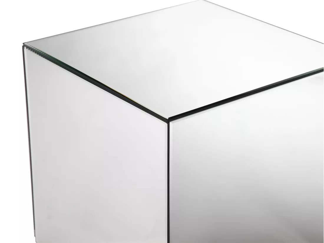 Table d'appoint en miroir et MDF - CUBIX de Pascal MORABITO