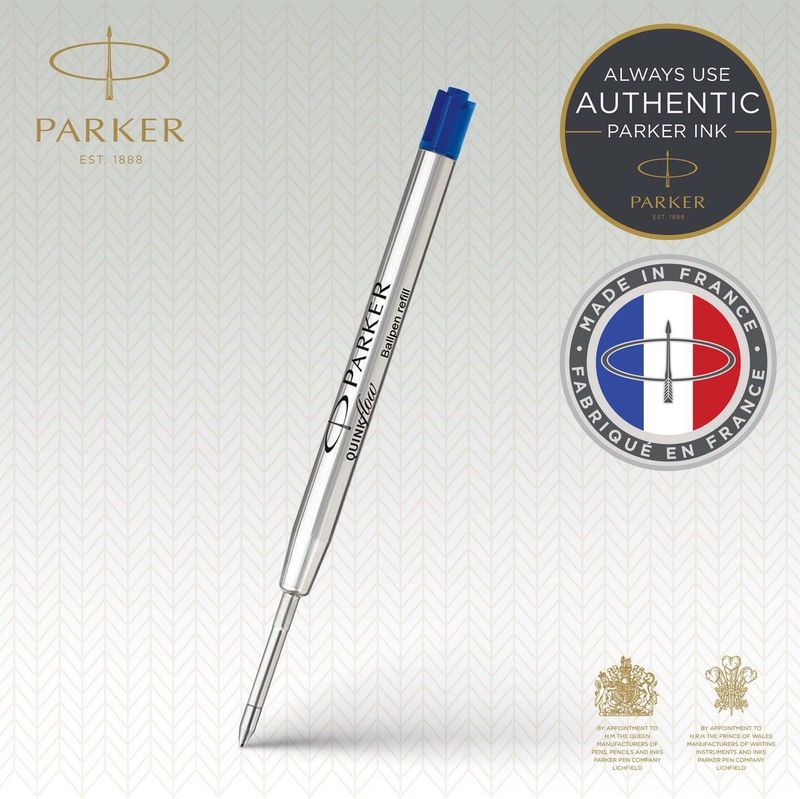 Parker balpenvulling - medium punt - blauwe QUINKflow-inkt - 3 stuks