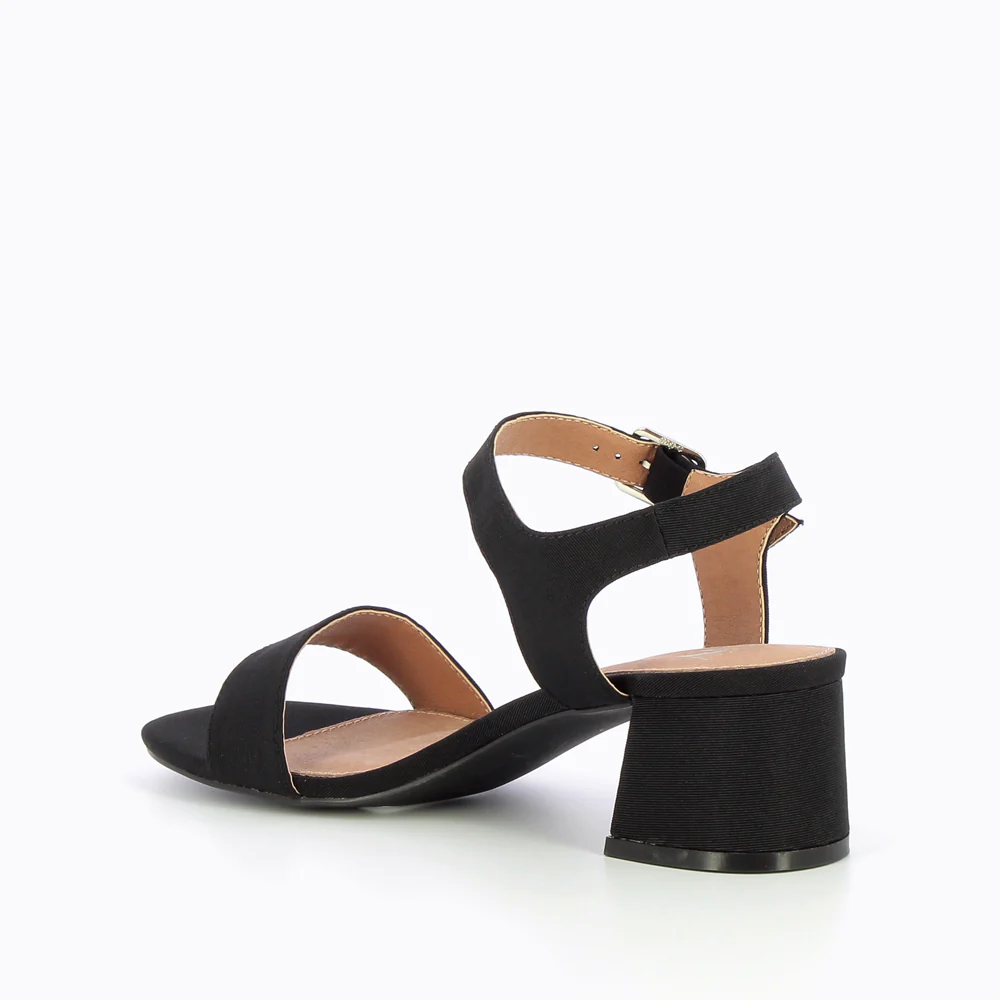 Sandales à talon, Compensées-Sandales Melissa noires à petit talon épais