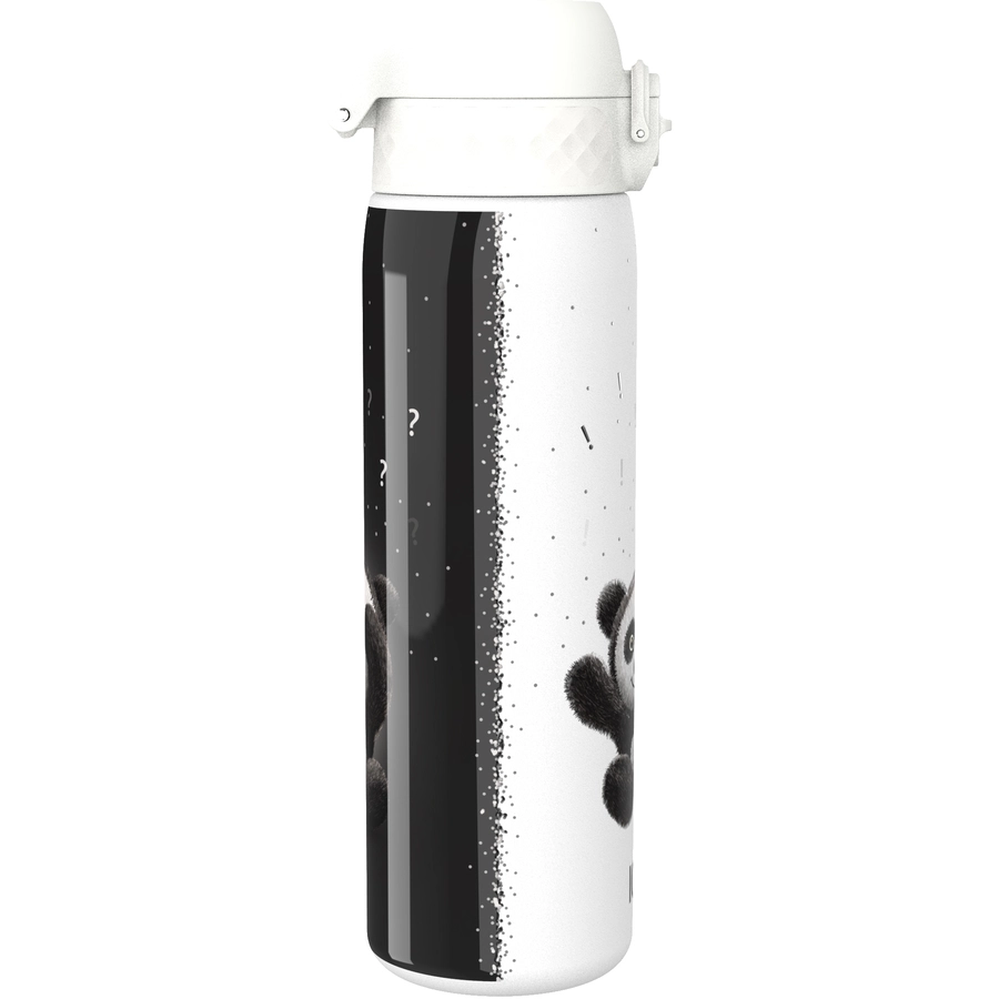 ion8 Trinkflasche auslaufsicher Edelstahl 600 ml Panda  weiß
