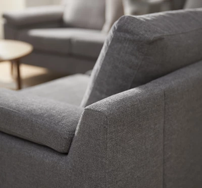 FLEX Hjørnesofa med 1 hjørnemodul, 2 endemoduler grå   ben træ