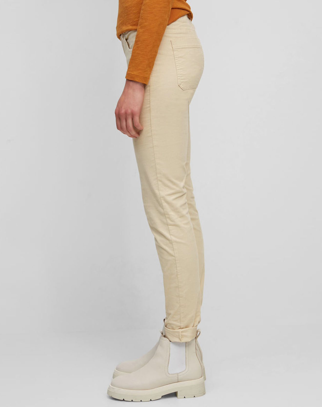 Marc O'Polo Pantalon Slim en Velours de coton bio  Mavas écru