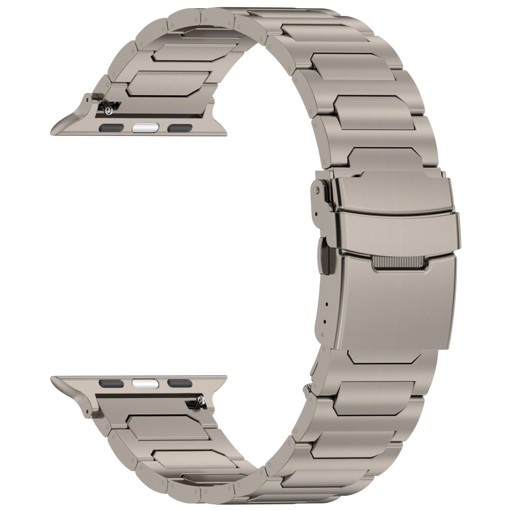 Apple Watch (49/46/45/44 mm) Ersatz Titan Armband mit Klickverschluss (Gelenkumfang: 170-230mm) - Titanium