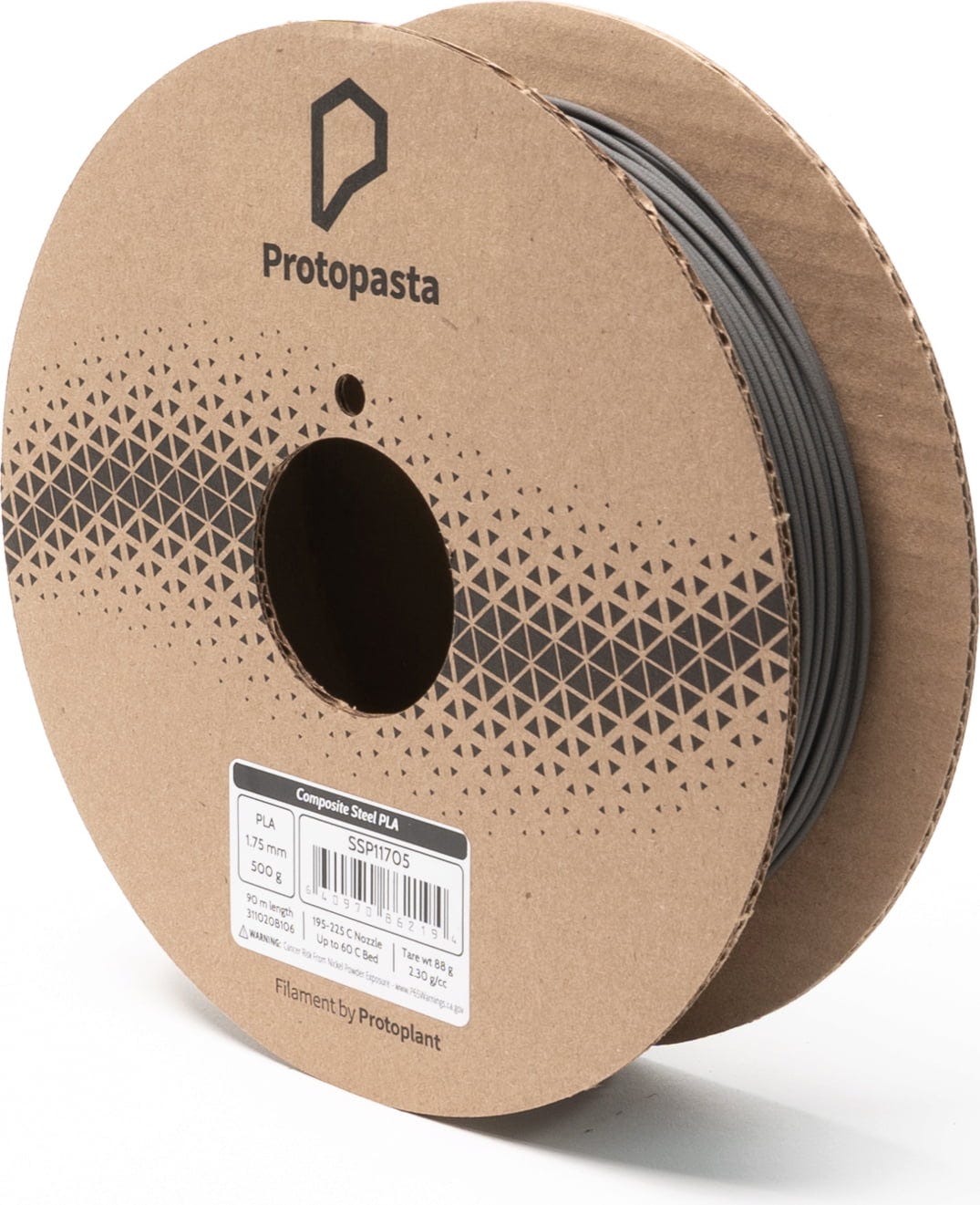 Protopasta  Steel Composite PLA, 1,75 mm / 500 g    Stahl PLA Filament mit hoher Dichte