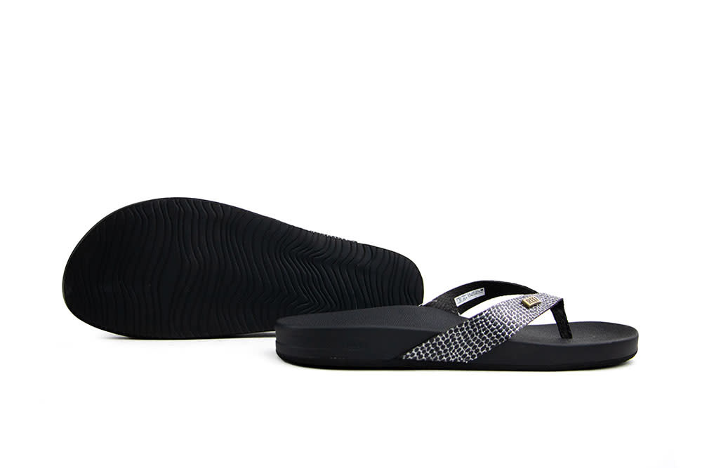 Reef Slipper Cushion Court Black Sassy