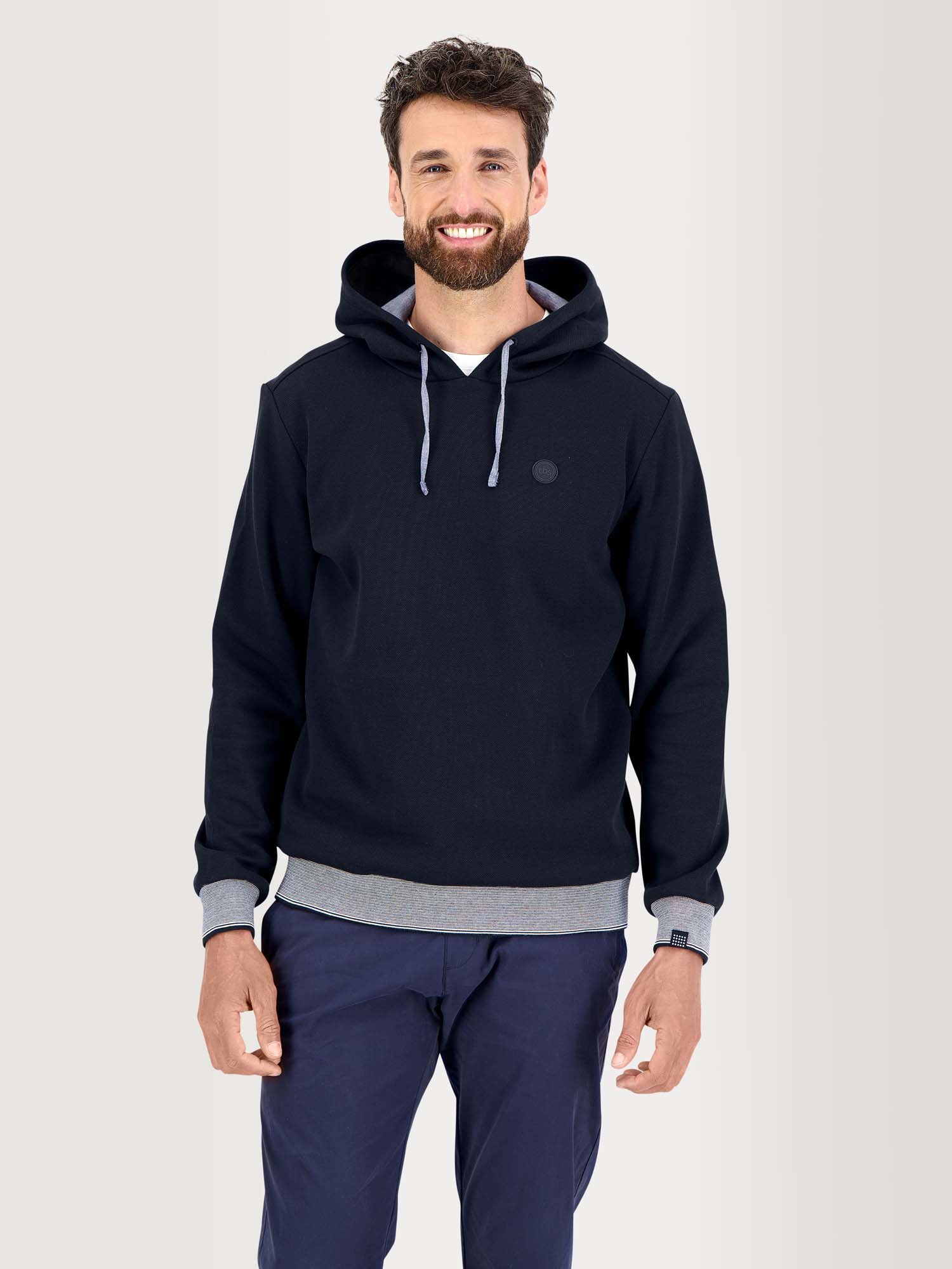 Sweat A Capuche Homme Coton Piqué Marine