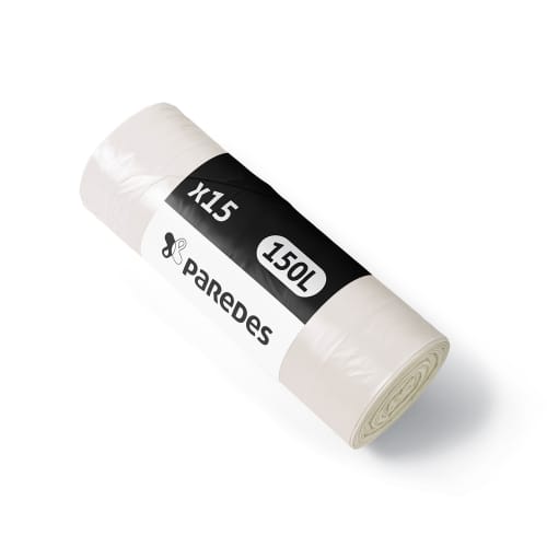 Sacs poubelle 150L PEBD  transparent 45µ lien classique Paredes