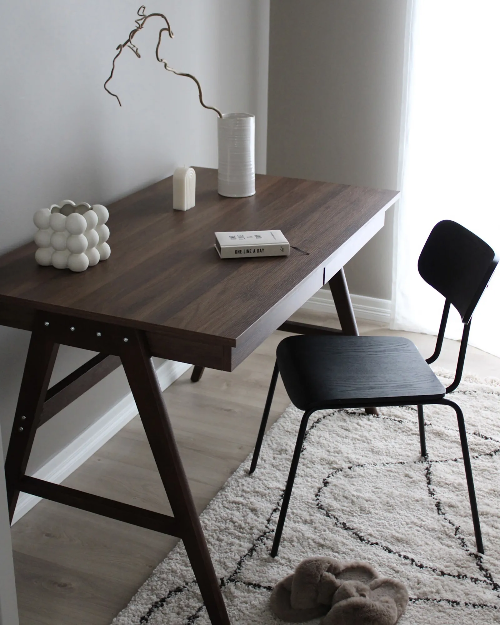 Bureau SHESLAY Donkerbruin 120 cm 70 cm met lades