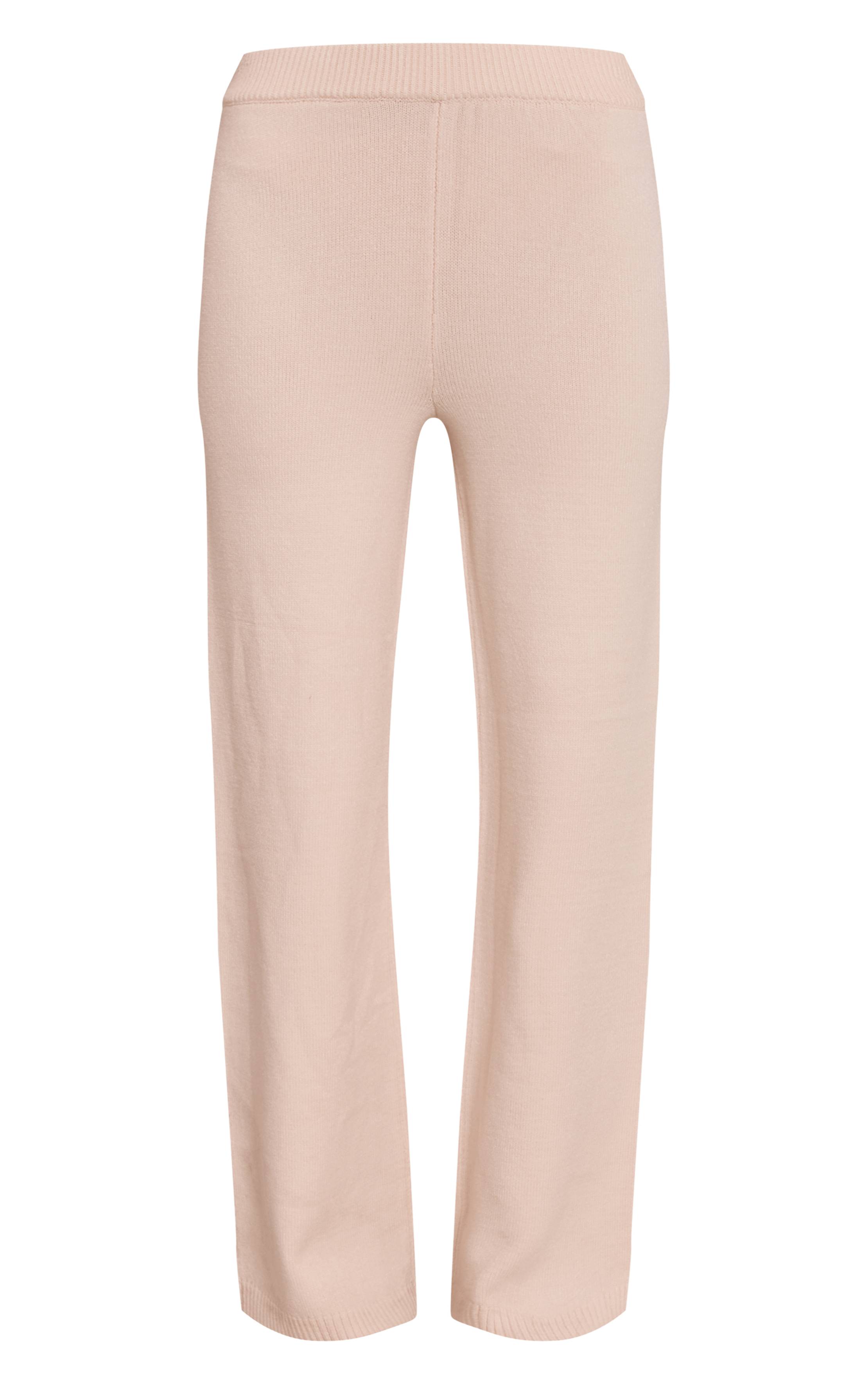 Crème Pantalon Large En Maille