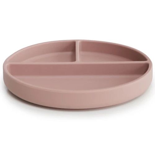 Mushie siliconen vakjesbord met zuignap - blush