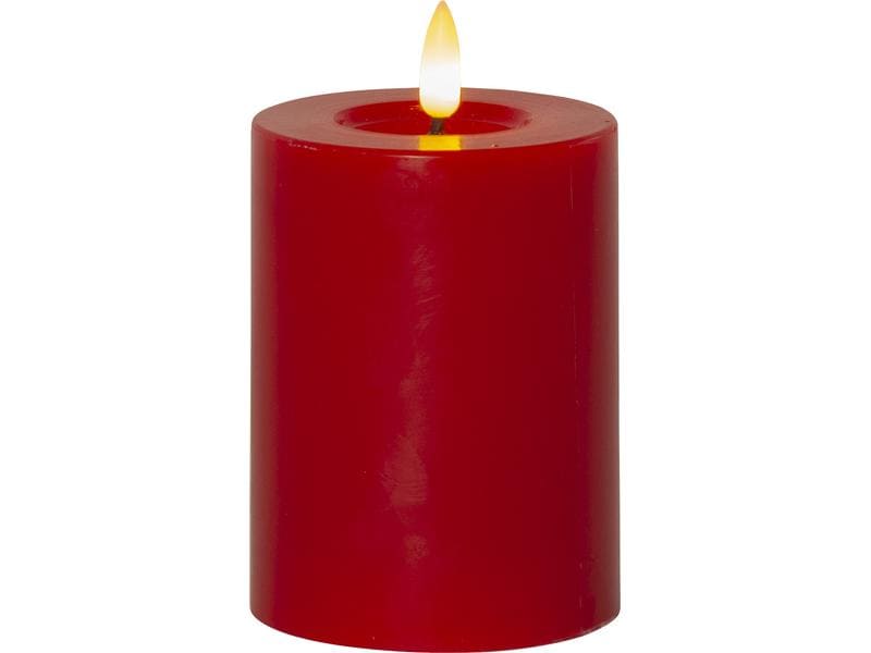 Star Trading LED-Kerze Pillar Flamme Flow Indoor, Rot, 12.5 LED-Kerze im Pillar-Design