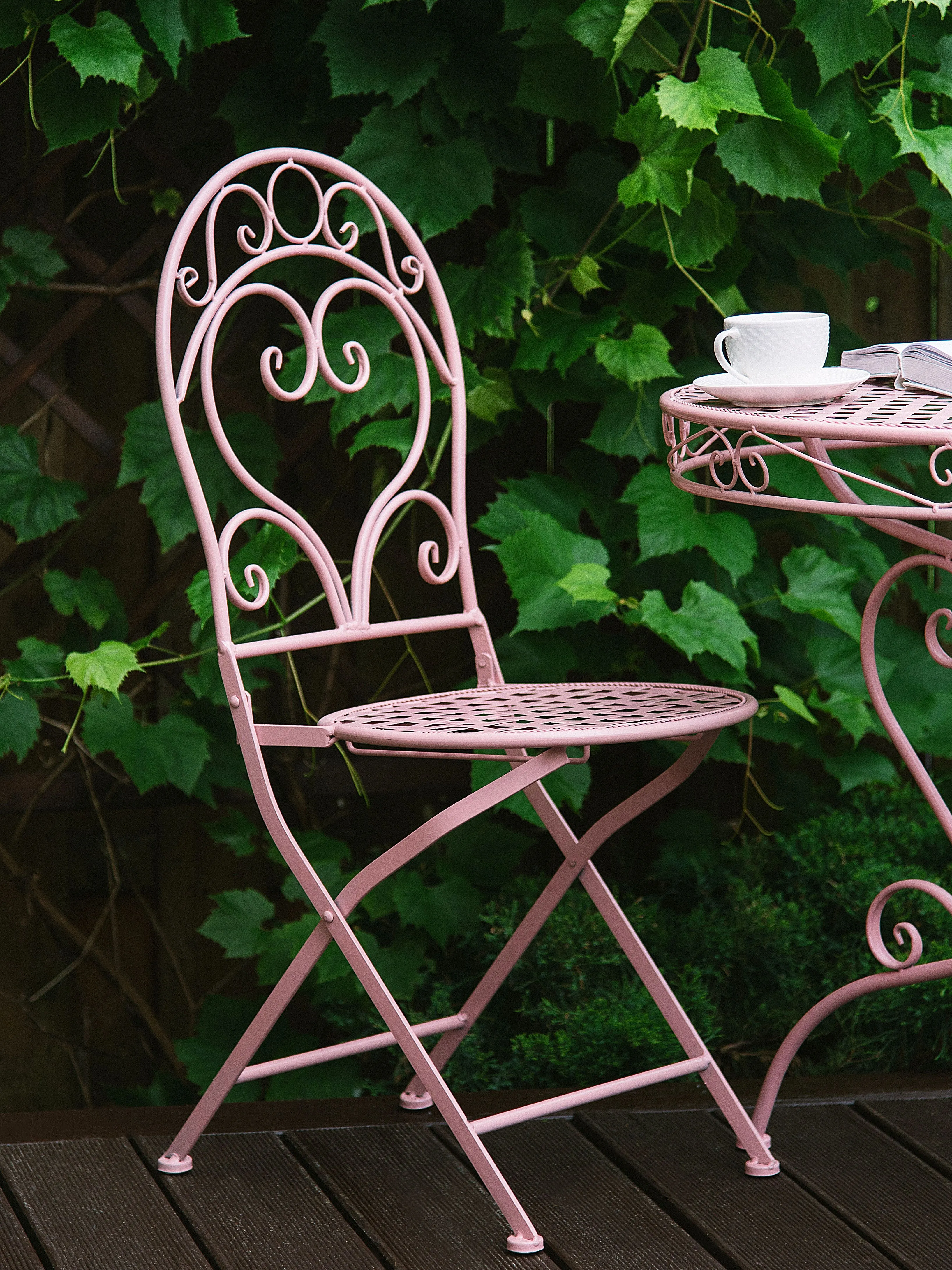 Set van 2 tuinstoelen ALBINIA Metaal Roze