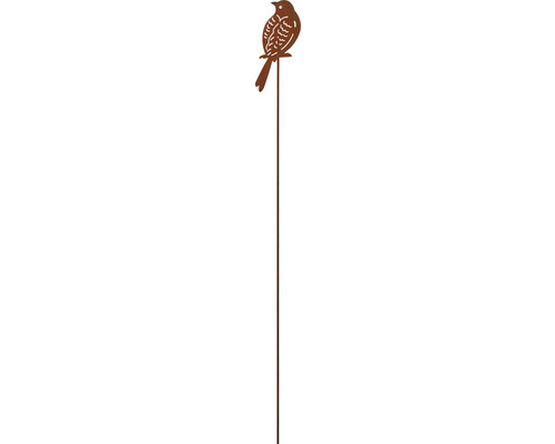 Decoratieve staaf vogel roest H70cm