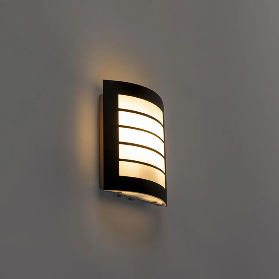 Qazqa wandlampen buiten miro zwart e27