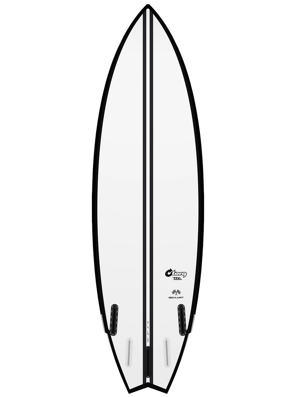 Torq Tec Go-Kart Rail 5'8 Surfboard white