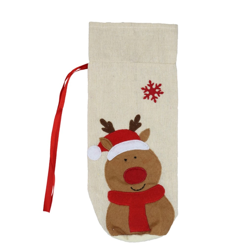 Weinflaschenanzug Sektflaschen Deko Überzug Weihnachtskostüm - Rentier