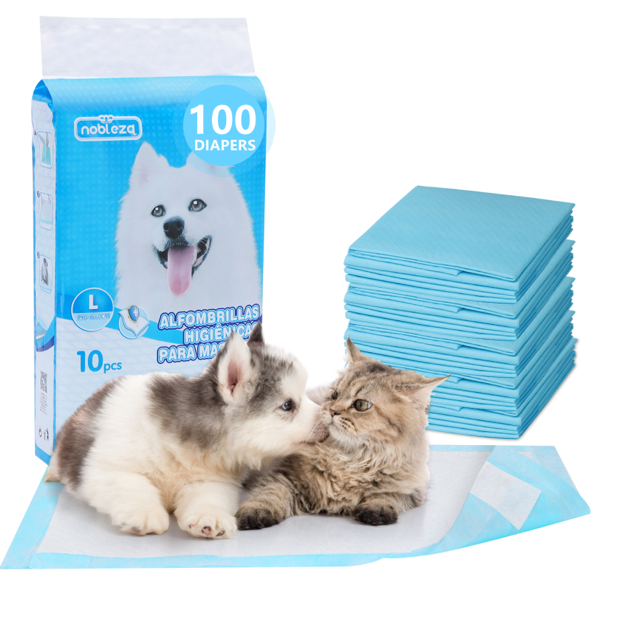 Nobleza - 100 Tapetes Higiênicos para Treinamento de Cães, com Adesivos Fixadores, Ultra Absorventes, 90cm x 60cm