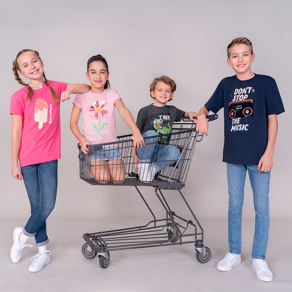 Yigga Mädchen T-Shirt mit Wendepailletten pink