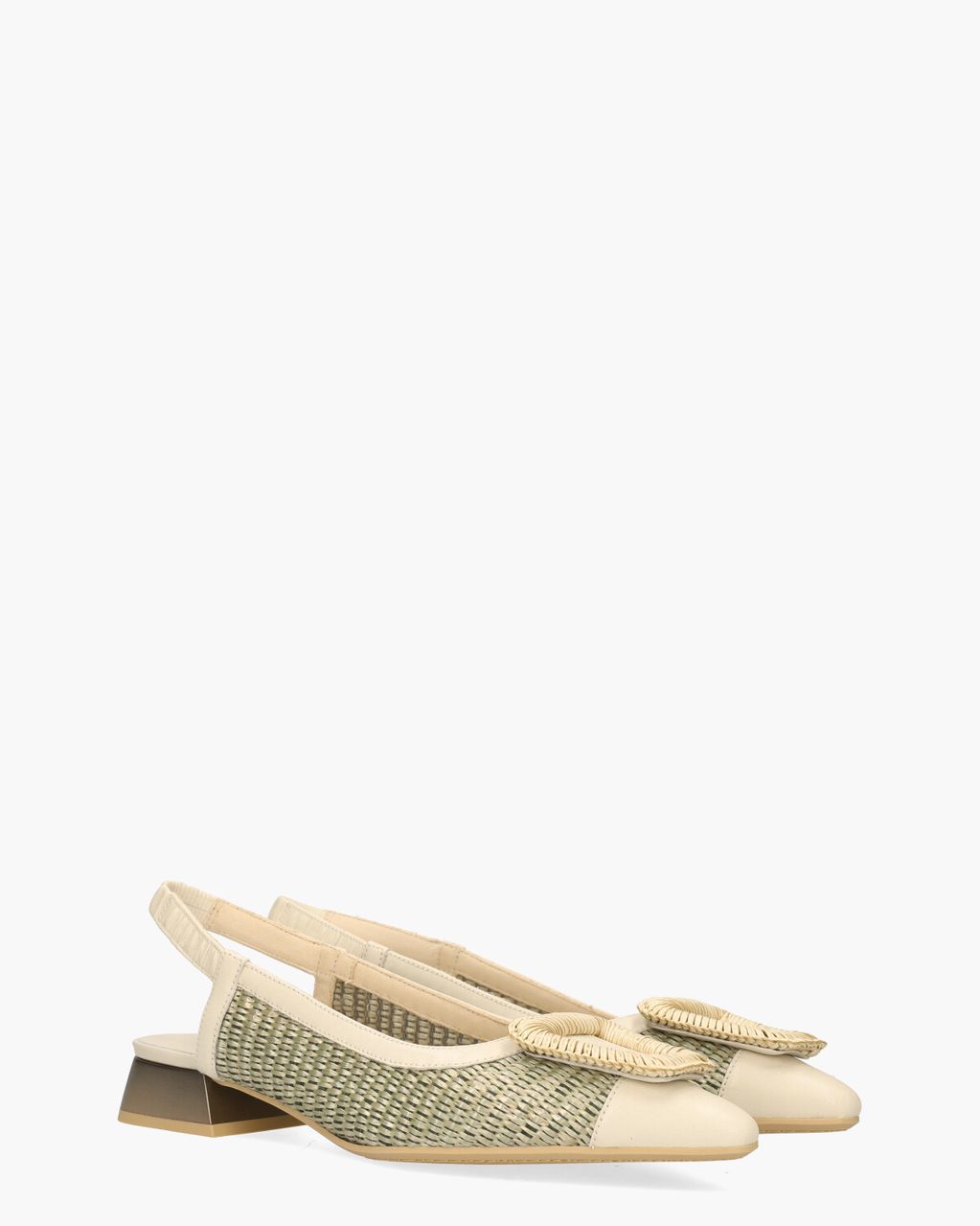 Hispanitas RHV254046 Off-White/Lichtgroen Dames Slingbackpumps