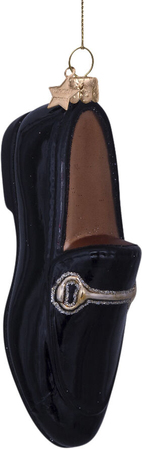 Vondels Ornament glass black gold loafer H10cm Gold