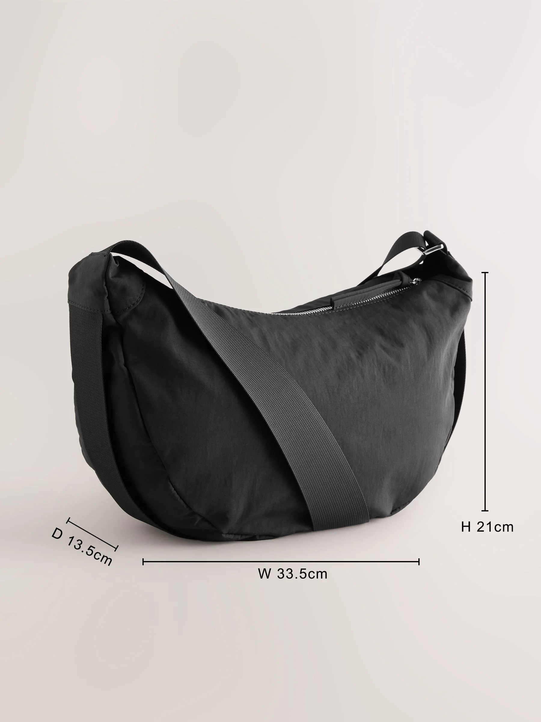 Zwart - Large Nylon Sling Bag