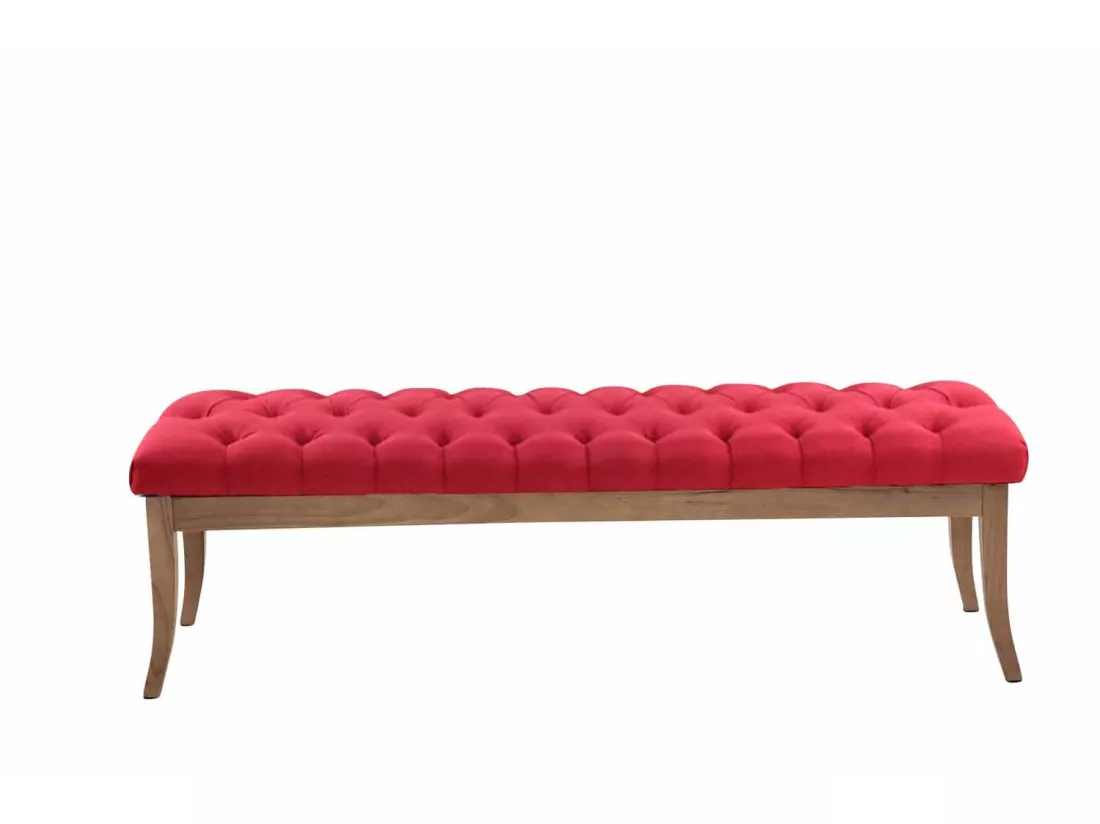 Banquette - Tissu & Bois - Rouge - Ramses
