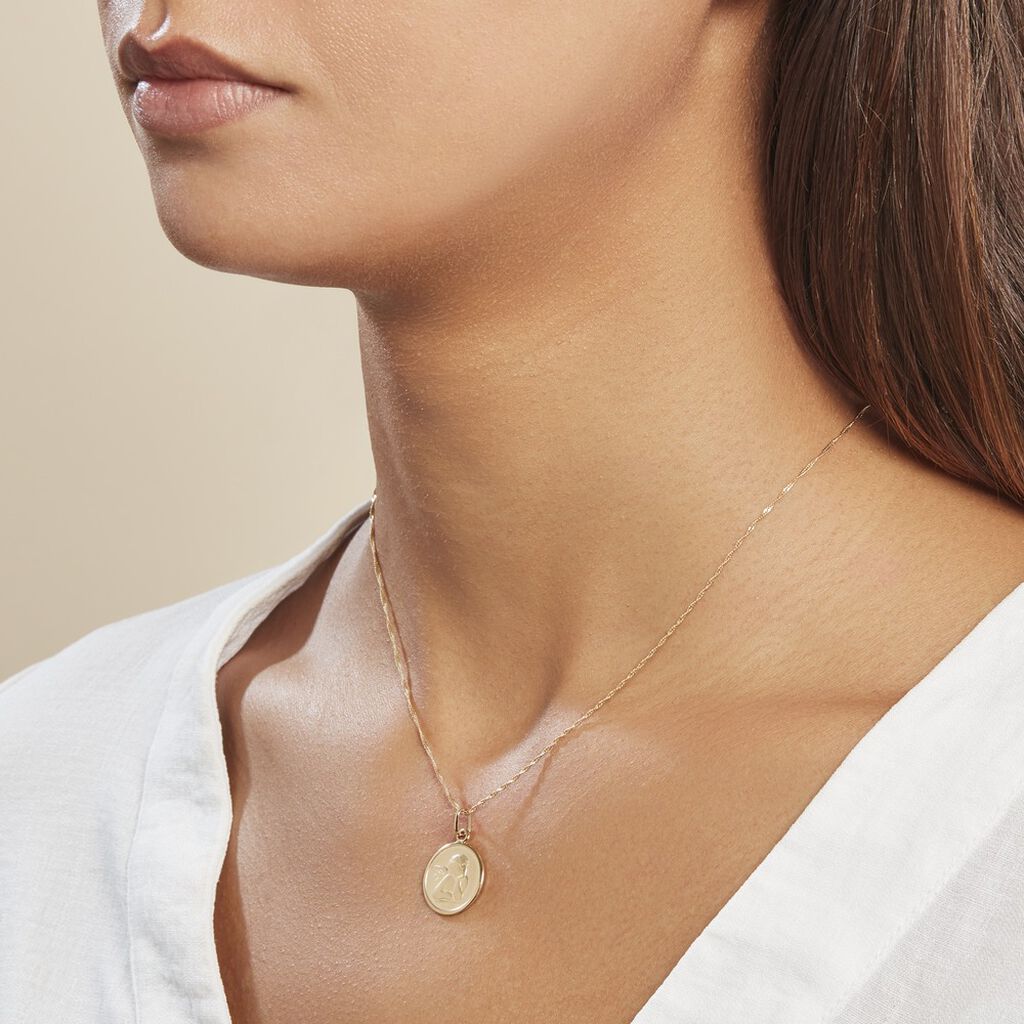Pendentif Ange Rond Or Jaune