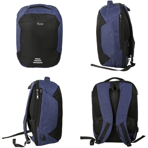 Mochila para laptop Airel Smart à prova d'água com carregador e porta USB, 46 x 33 x 16 cm / 15,6 polegadas