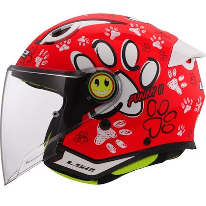 Casque LS2 OF622 FUNNY II - PAWS - Rouge