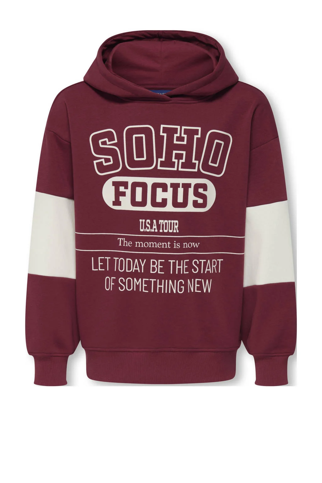 ONLY & SONS JUNIOR hoodie donkerrood