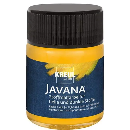 KREUL Javana Stoffmalfarbe für helle und dunkle Stoffe Goldgelb 50 ml