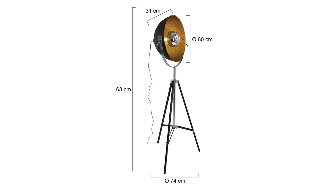 Vloerlamp 7679ZW Vidar Mexlite B74 x D74 cm