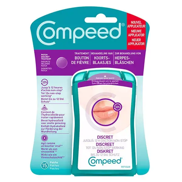 Adesivos Compeed para herpes labial e laringite herpética (15 unidades)