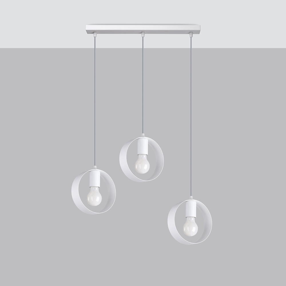 famlights | Ted hanglamp in wit E27 3-lichts