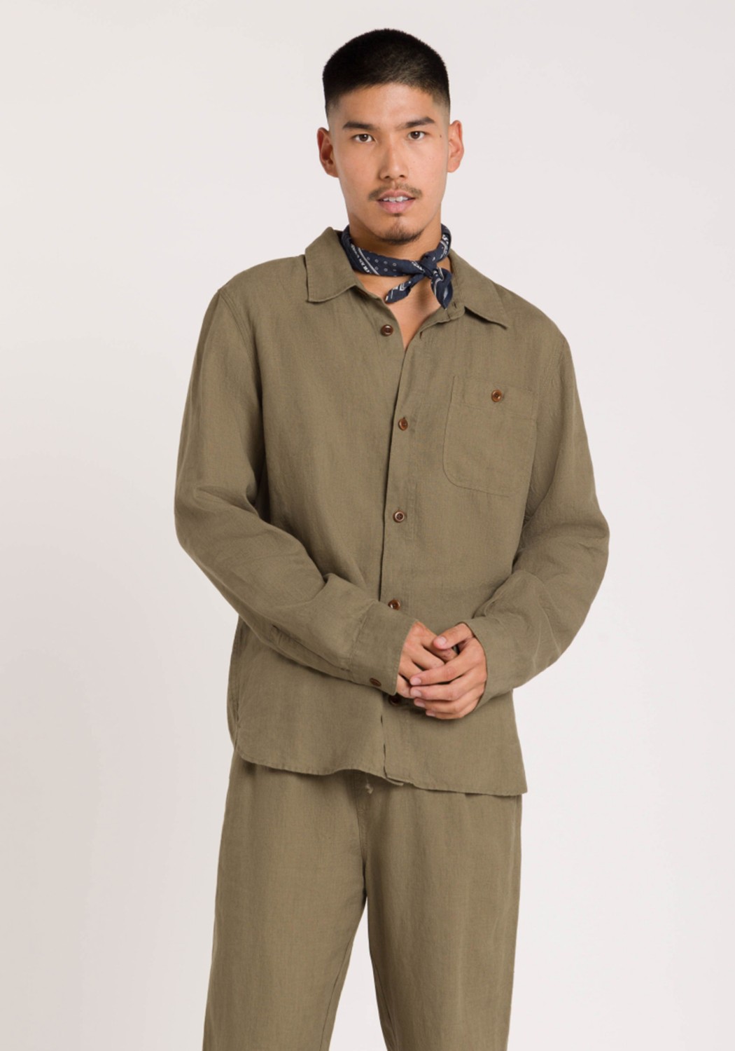 Kings Of Indigo Leinenhemd Juntoku Bungee Cord