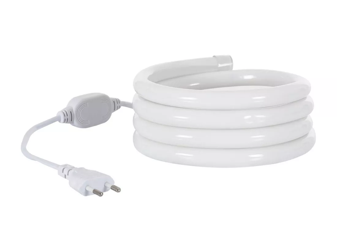 Néon LED Flexible 360º Rond Dimmable 120LED/m 220V AC Rouge IP67 sur Mesure Coupe tous les 100cm 20 m