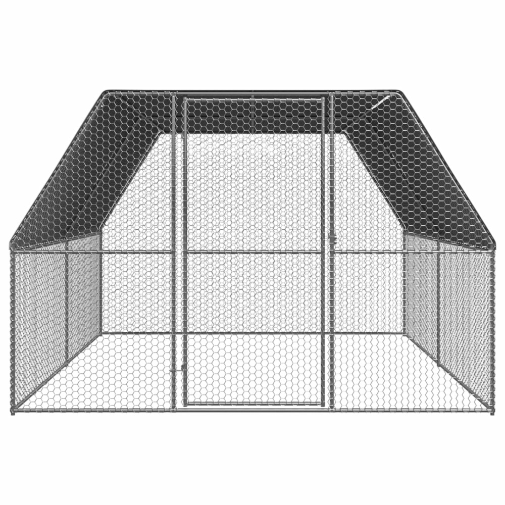 Poulailler d'extérieur 3 x 4 x 2 m acier galvanisé toit en pe