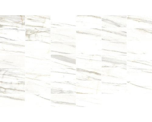 MIRAVA porseleinen wand- en vloertegel LUCCA Bianco goud gepolijst 30 x 60 x 0,9 cm gerectificeerd
