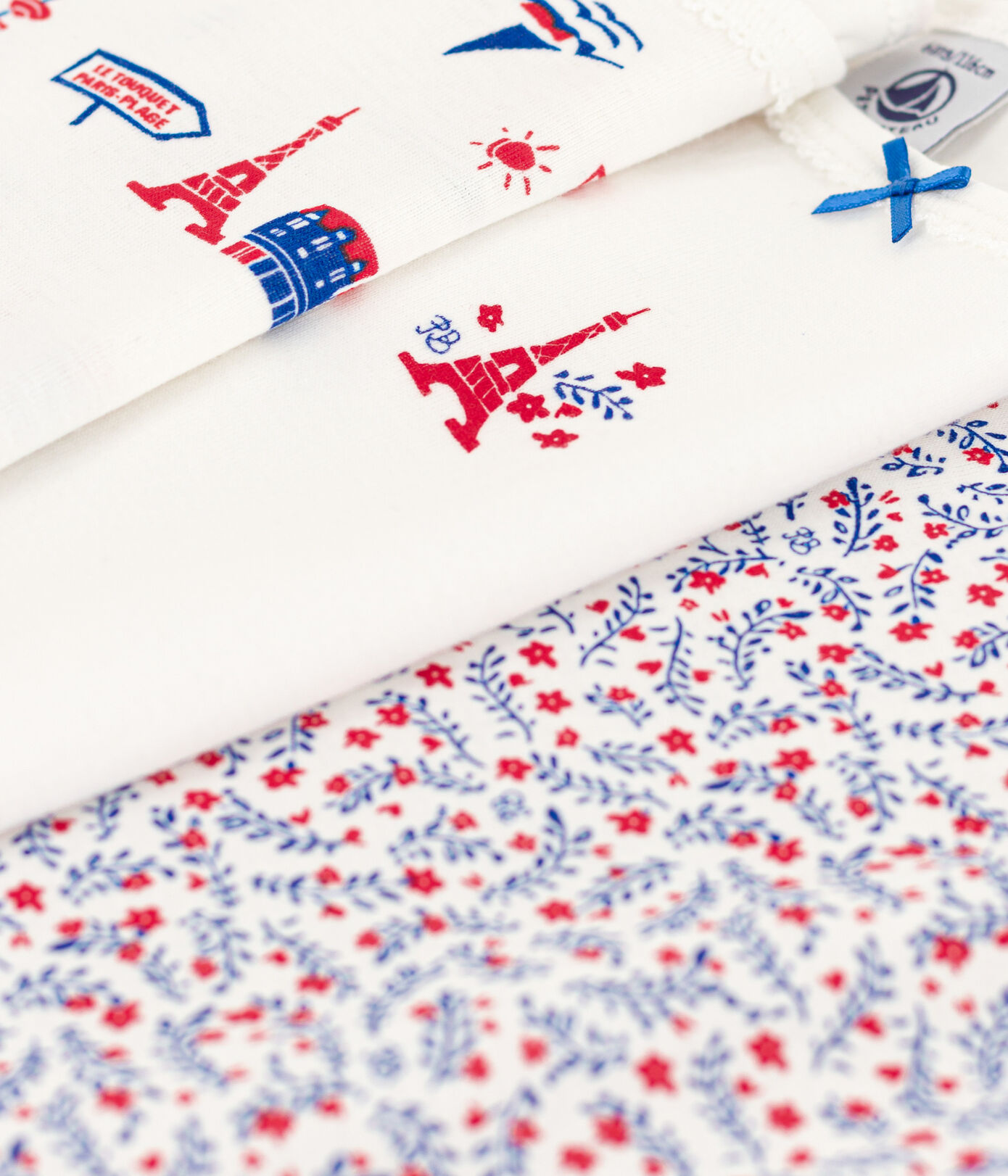 Lot de 3 chemises à bretelles Paris en coton petite fille