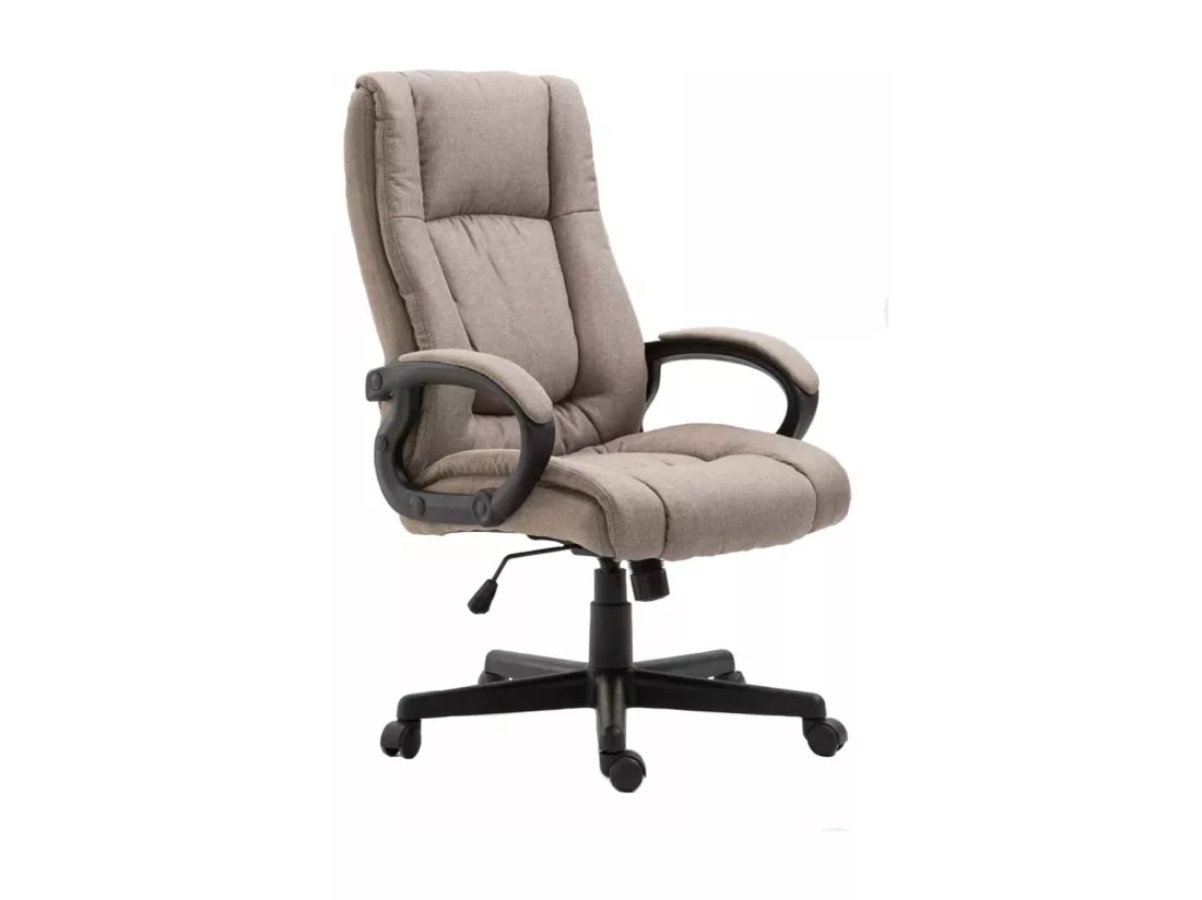 Chaise de bureau - Tissu & Blanc - Taupe - XL Sparta
