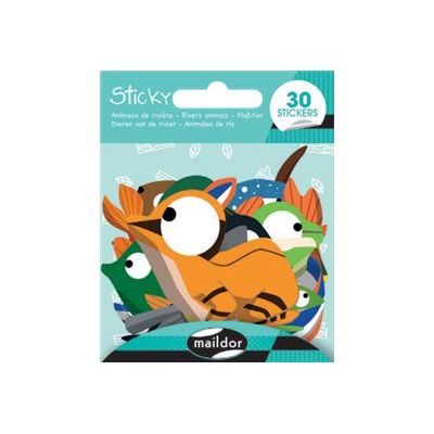 Maildor - 1 feuille gommettes animaux de rivière
