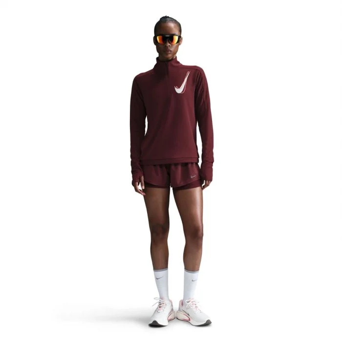 Nike Dame Mellemlag Swoosh Half Zip Long Sleeve Midlayer Rød