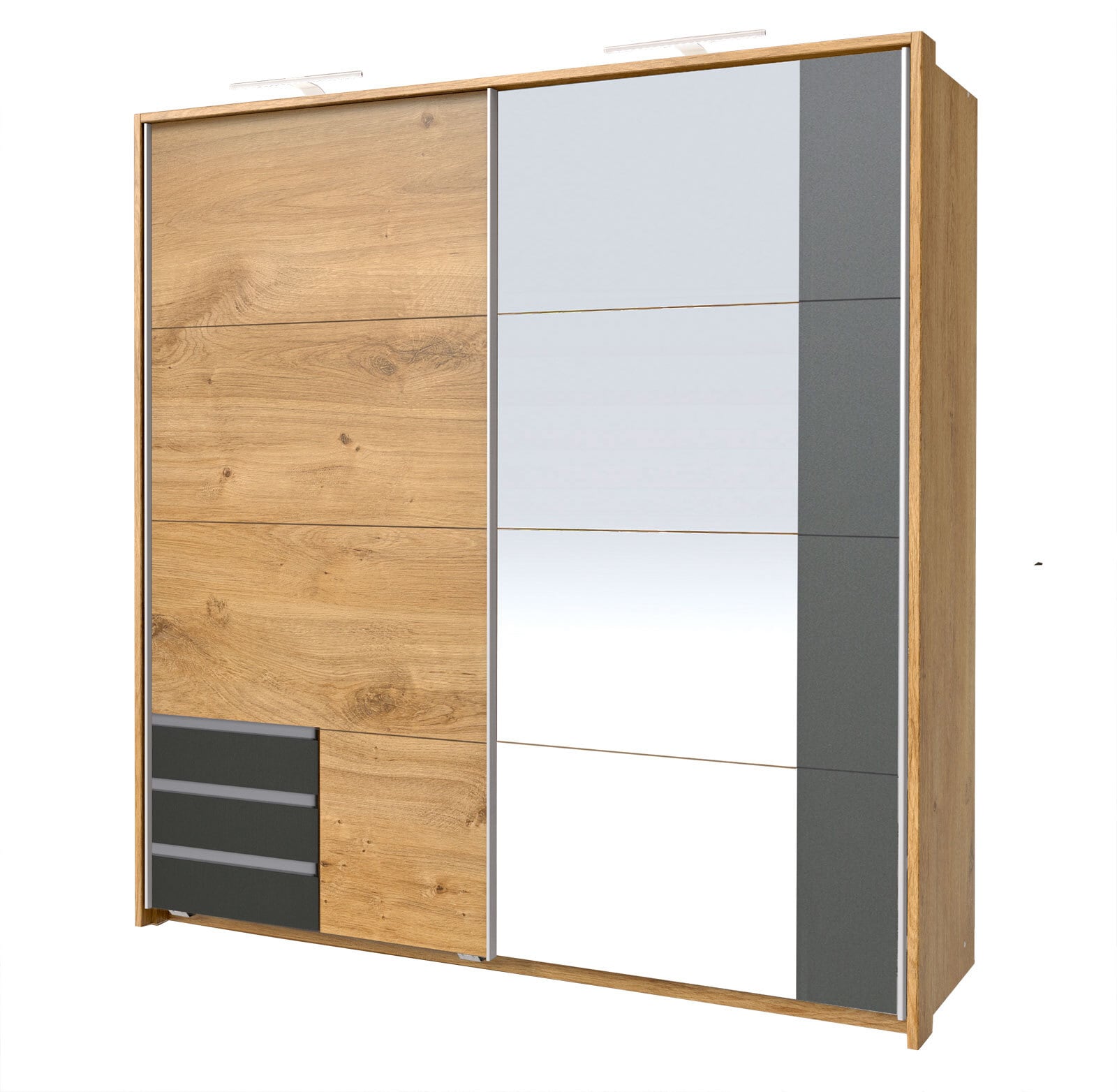 Schwebetürenschrank Emden Braun/Graphit