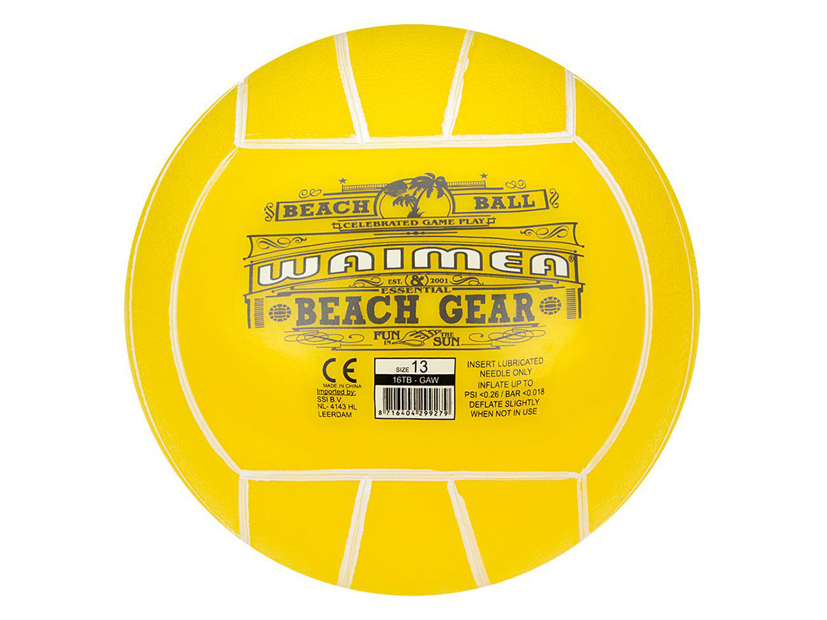 Waimea 13 cm PVC strandbal - Yellow