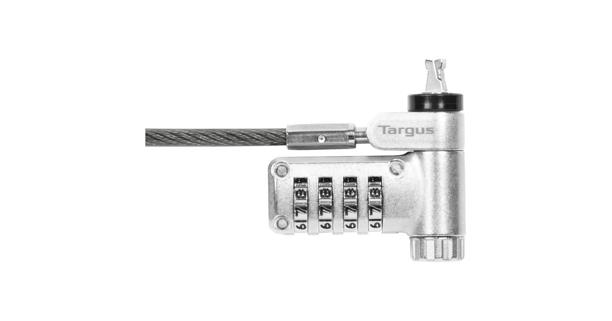 TargusDEFCON Ultimate Universal Serialised Combination Cable Lock with Slimline Adaptable Lock Head diefstalbeveiliging