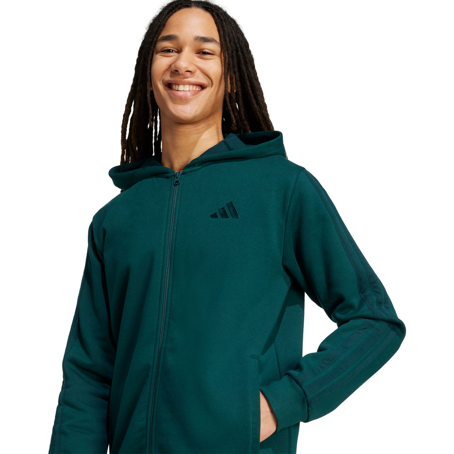 adidas 3 Stripes Fleece Full Zip Hoody