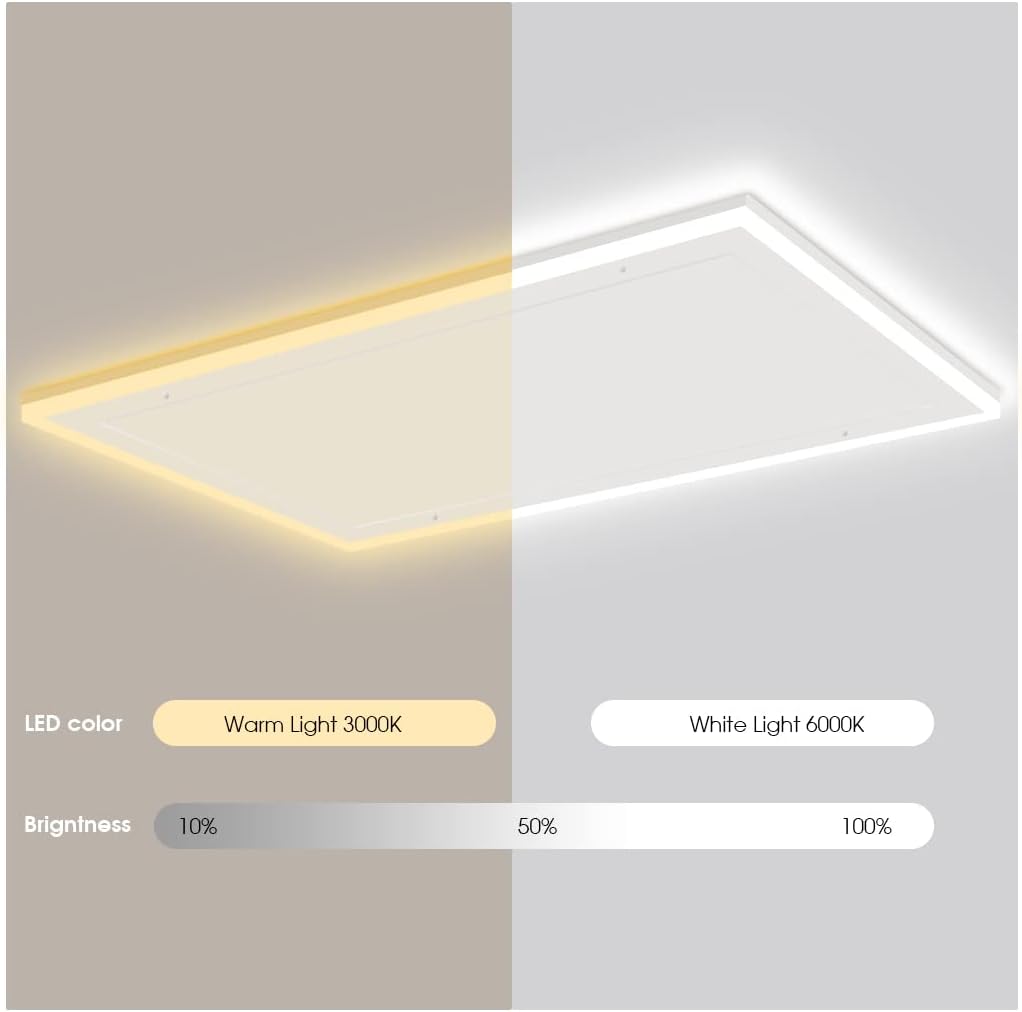 Infrarotheizung Deckenmontage 400 Watt, Infrarot Deckenheizung mit LED Licht Beleuchtung, Infrarotheizung Decke mit Thermostat Fernbedienung, Elektroheizung Heizplatte Heizpaneel Heizkörper 65,5x63cm