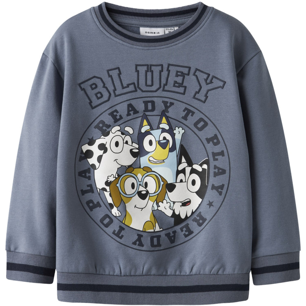 Køb Name It Flint Stone Nmmnimbu Bluey Nreg Sweat Bru Sky
